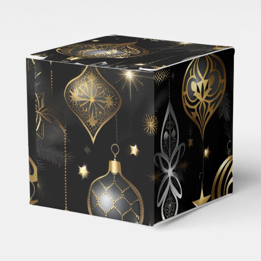 Silver en Gold Traditional Ornamenten Cube Bedankdoosjes (Voorkant Zijde)