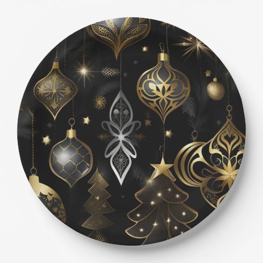 Silver en Gold Traditional Ornamenten Pattern 2 Papieren Bordje (Voorkant)