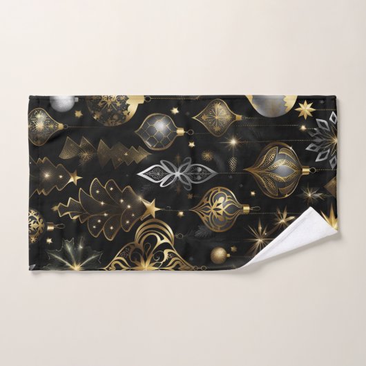Silver en Gold Traditional Ornamenten Pattern Bad Handdoek (Handdoek)
