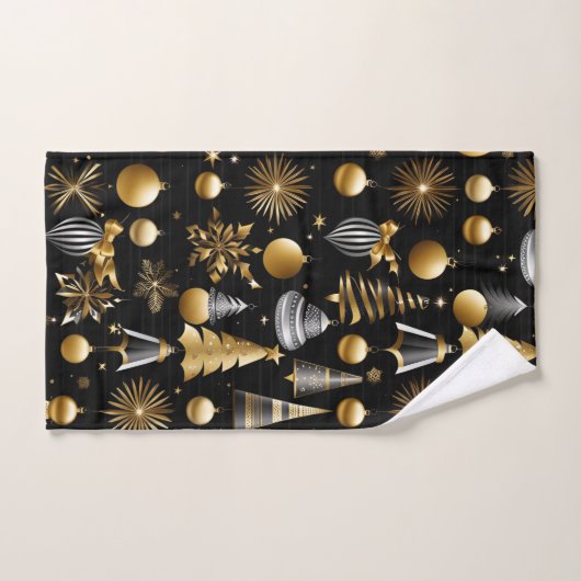 Silver en Gold vakantie Ornamenten Pattern Bad Handdoek (Handdoek)