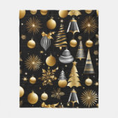 Silver en Gold vakantie Ornamenten Pattern Fleece Deken (Voorkant)