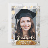 Silver en Golden Folie Confetti Afstuderen Kaart (Voorkant)