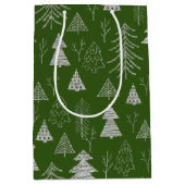Silver- en Green-kerstboombos Medium Cadeauzakje (Voorkant)