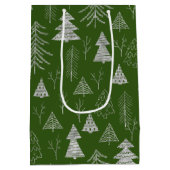 Silver- en Green-kerstboombos Medium Cadeauzakje (Achterkant)