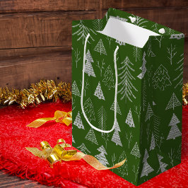 Silver- en Green-kerstboombos Medium Cadeauzakje