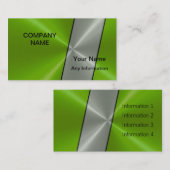 Silver en Green Luxury Metallic Visitekaartje (Voorkant / Achterkant)