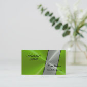 Silver en Green Luxury Metallic Visitekaartje (Staand voorkant)