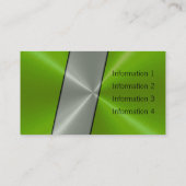 Silver en Green Luxury Metallic Visitekaartje (Achterkant)