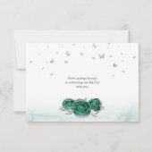Silver en Green Rozen Elegant Save The Date (Achterkant)