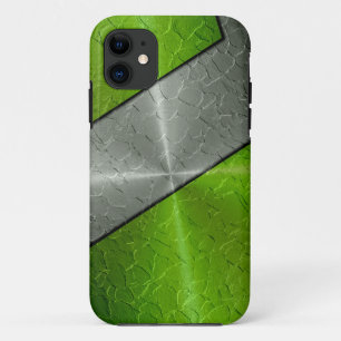 Silver en Green Stainless Steel Metallic 2 Case-Mate iPhone Case