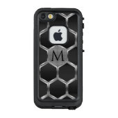 Silver en grijs metallisch geometrisch patroon 3 LifeProof iPhone hoesje (Achterkant)