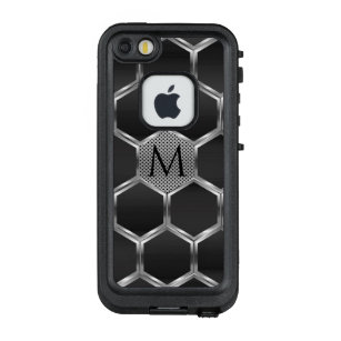 Silver en grijs metallisch geometrisch patroon 3 LifeProof FRÄ’ iPhone SE/5/5s hoesje