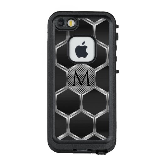 Silver en grijs metallisch geometrisch patroon 3 LifeProof iPhone hoesje (Achterkant)