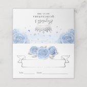 Silver en Light Baby Blue Rozen Elegant Plaatskaartje (Buitenkant ongevouwen)