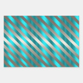 Silver en Metallic Aqua Kerstmis Inpakpapier Vel (Voorkant 3)