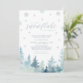 Silver en Mint | Baby shower winterjongen Snowflak Kaart (Staand voorkant)