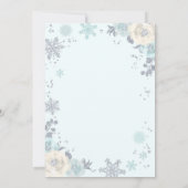 Silver en Mint Floral Winter Baby shower Snowflake Kaart (Achterkant)