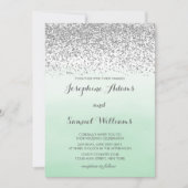 Silver en Mint Green Wedding Kaart (Voorkant)