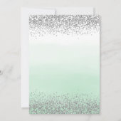 Silver en Mint Green Wedding Kaart (Achterkant)