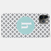 Silver en Mint Monogram Case-Mate iPhone Case (Achterkant (horizontaal))