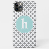 Silver en Mint Monogram Case-Mate iPhone Case (Achterkant)