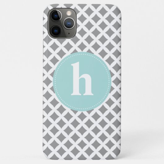 Silver en Mint Monogram Case-Mate iPhone Case (Achterkant)