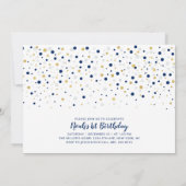 Silver- en Navy-ballonnen | Jongen 1e verjaardag Kaart (Achterkant)