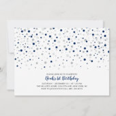 Silver- en Navy-ballonnen | Jongen 1e verjaardag Kaart (Achterkant)