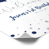 Silver- en Navy-ballonnen | Welkomstjaar jongen 1 Poster (Hoek)