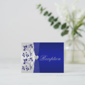 Silver en Navy Bloemen Behuizing Kaart (Staand voorkant)