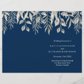 Silver- en Navy Blue Wedding-programma's (Voorkant)