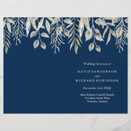 Silver- en Navy Blue Wedding-programma's