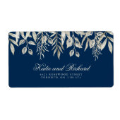 Silver en Navy bruiloft Adresetiketten Etiket (Voorkant)