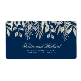 Silver en Navy bruiloft Adresetiketten Etiket