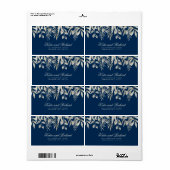 Silver en Navy bruiloft Adresetiketten Etiket (Full Sheet)