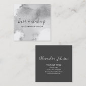 Silver en Nlack Folie Wash Girly Vierkante Visitekaartje (Voorkant / Achterkant)