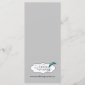 Silver en Paars Floral Heart Wedding Menu (Achterkant)