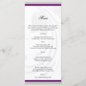 Silver en Paars Floral Heart Wedding Menu (Voorkant)
