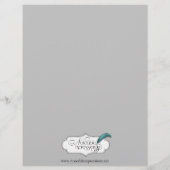 Silver en Paars Floral Heart Wedding Menu (Achterkant)