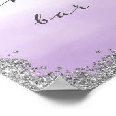 Silver en Paars Snoep Bar Wedding Poster Print (Hoek)