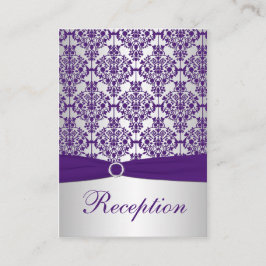 Silver en Paarse Damask Enclosure Kaart