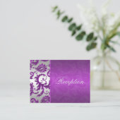 Silver en Paarse Damask II behuizing Kaart (Staand voorkant)