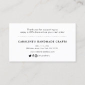 Silver en paarse glitter dank u script insert  visitekaartje (Achterkant)