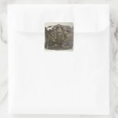 Silver en parcel gelt Imperial Crown Vierkante Sticker (Tas)