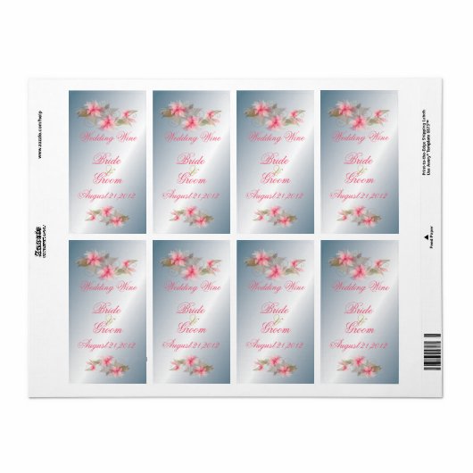 Silver en Pink Lily Etiket (Full Sheet)