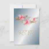 Silver en Pink Lily RSVP Kaartje (Voorkant)