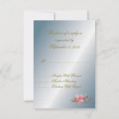 Silver en Pink Lily RSVP Kaartje (Achterkant)