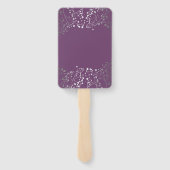 Silver en Plum Paarse bruiloft menu's Handwaaier (Achterkant)