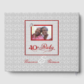 Silver en Red 40th Ruby Jubileum met foto Gastenboek (Achterkant)