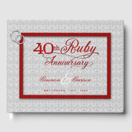 Silver en Red 40th Ruby Jubileum met foto Gastenboek